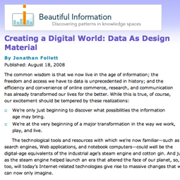 Creating a Digital World: Data As Design Material